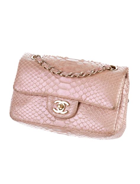 chanel small python classic flap bag|chanel flap bag history.